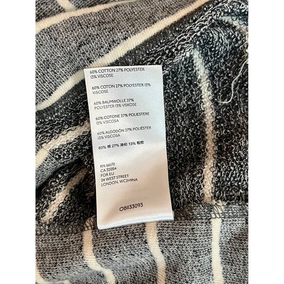 Anthropologie Devin Textured Sweatshirt Toned Grey Striped Sweater sz medium - Picture 9 of 14